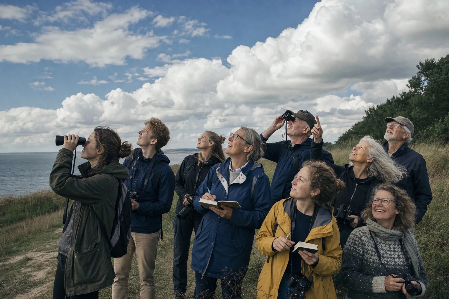 Internationale skyspottere samlet ved kysten