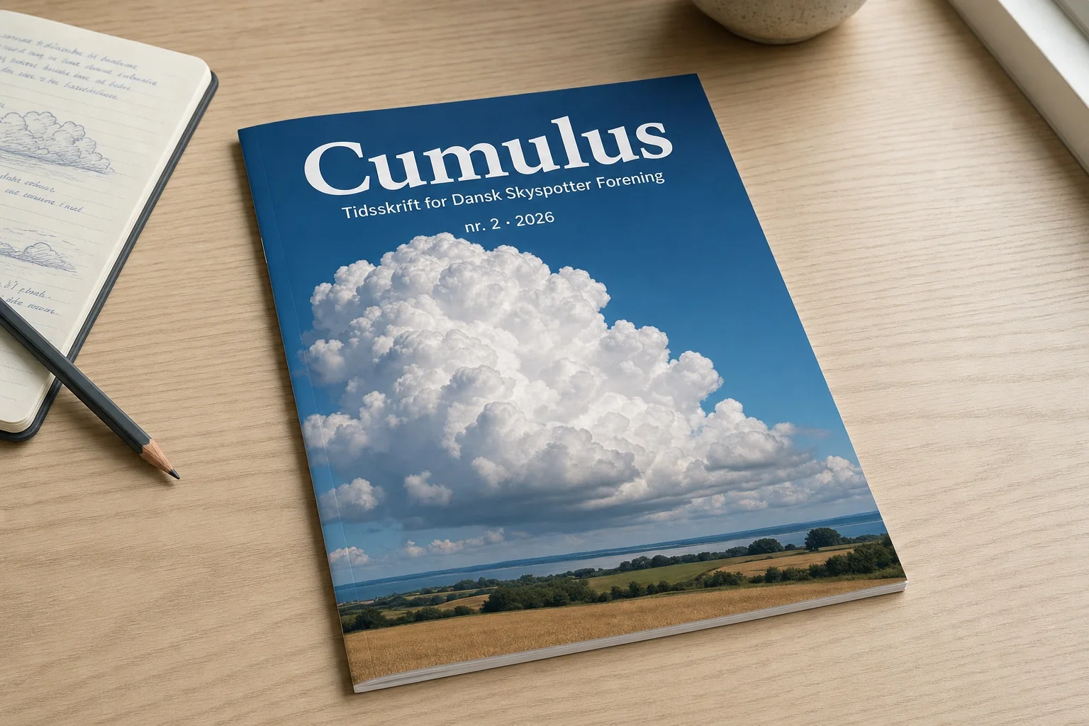 Cumulus, nummer 2 fra 2026, liggende på et lyst træbord